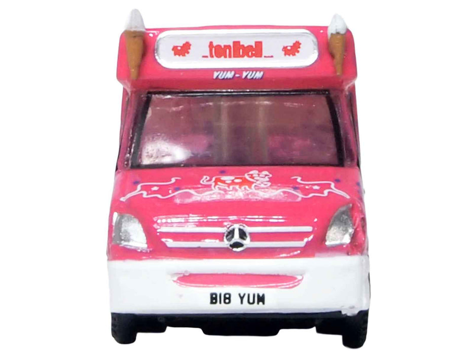 Whitby Mondial Ice Cream Van "Tonibell" Pink with Graphics 1/76 (OO) Scale Diecast Model Car by Oxford Diecast