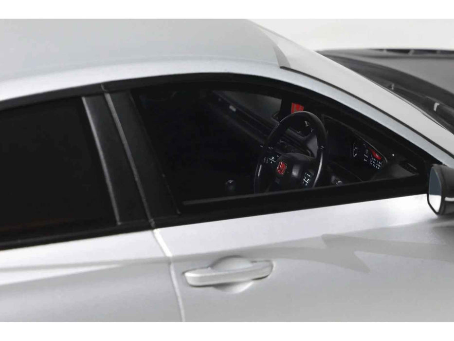 2024 Honda Civic Type R Mugen Group B RHD (Right Hand Drive) Matt Silver Metallic with Black Hood Limited Edition to 999 pieces Worldwide 1/18 Model Car by Otto Mobile