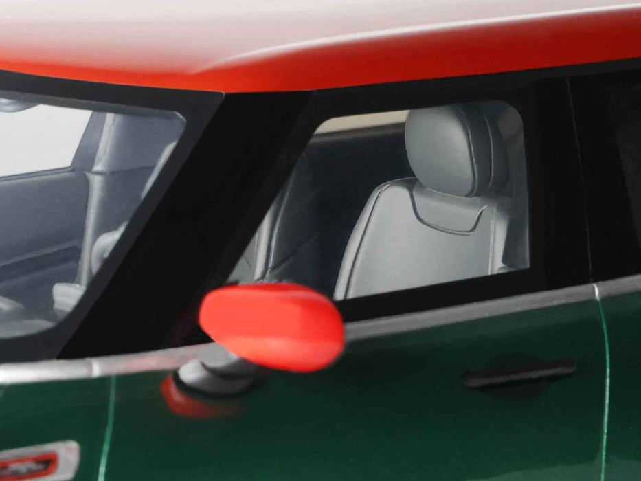 2021 Mini Clubman (F54) JCW British Green Metallic with Red Top and Stripes Limited Edition to 999 pieces Worldwide 1/18 Model Car by Otto Mobile