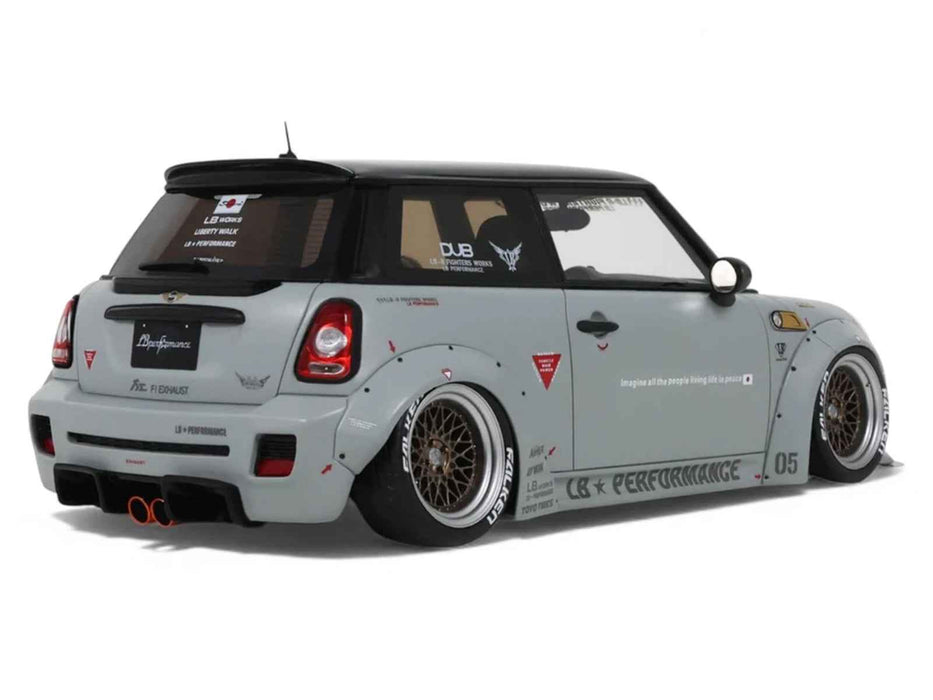 2015 Mini Cooper R56 LB-Works "LB Nation" Gray with Black Top Limited Edition to 999 pieces Worldwide 1/18 Model Car by Otto Mobile
