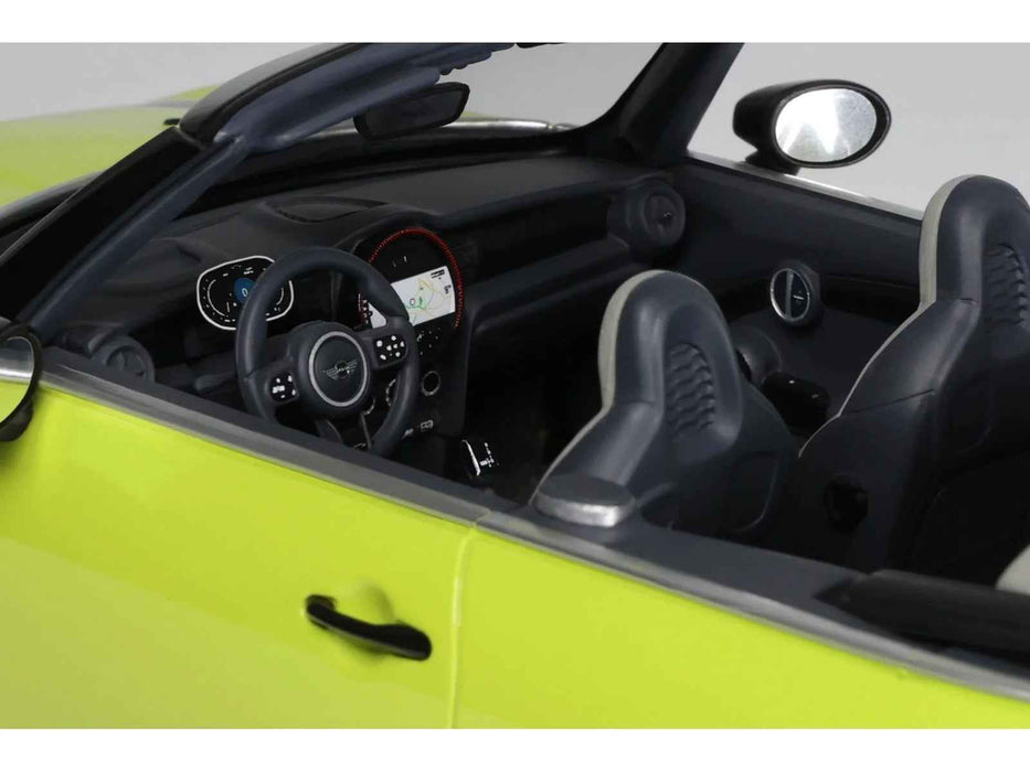 2021 Mini JCW Cabrio Zesty Yellow with Black Stripes 1/18 Model Car by Otto Mobile