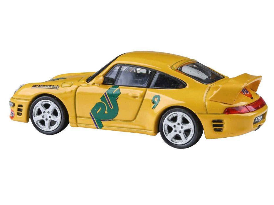 RUF CTR2 #9 "Pikes Peak" Yellow with Graphics 1/64 Diecast Model Car by Paragon Models