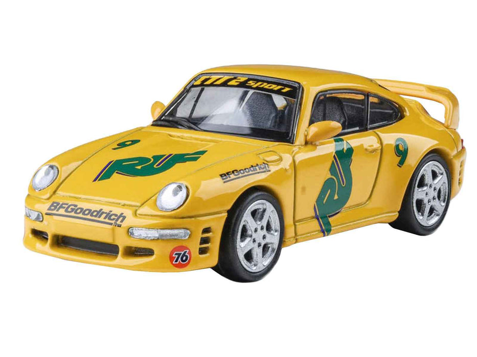 RUF CTR2 #9 "Pikes Peak" Yellow with Graphics 1/64 Diecast Model Car by Paragon Models