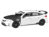 2025 Honda Civic Type R FL5 White with Carbon Hood and Accents 1/64 Diecast Model Car by Paragon Models