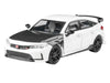 2025 Honda Civic Type R FL5 White with Carbon Hood and Accents 1/64 Diecast Model Car by Paragon Models