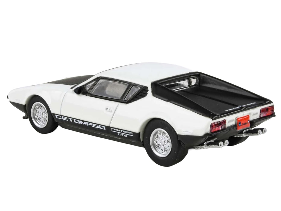 1972 De Tomaso Pantera White and Black 1/64 Diecast Model Car by Paragon Models