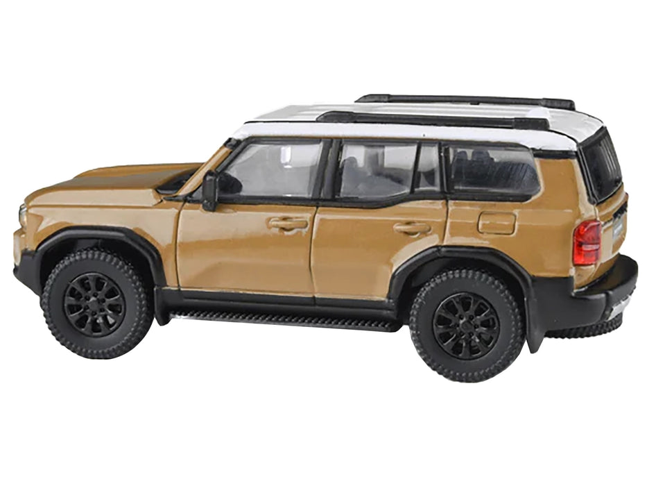 2024 Toyota Land Cruiser 250 Prado Trail Dust Beige with White Top 1/64 Diecast Model Car by Paragon Models