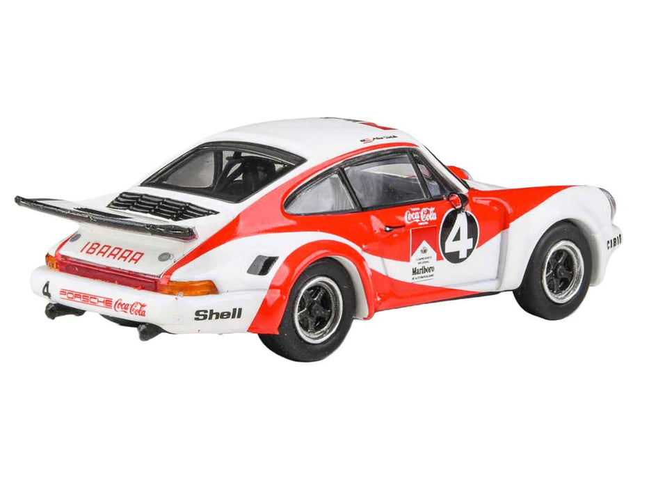1976 Porsche 911 Carrera RSR 3.0 Ecuador #4 "Fernando Madera" White and Red with Graphics 1/64 Diecast Model Car by Paragon Models