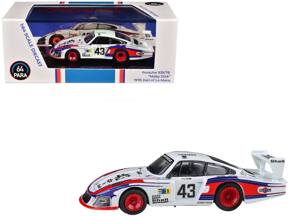 Porsche 935/78 "Moby Dick" #43 Rolf Stommelen - Manfred Schurti "Martini Racing Porsche System" "24 Hours of Le Mans" (1978) 1/64 Diecast Model Car by Paragon Models