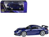 2025 Porsche 911 GT3 (992.2) Gentian Blue Metallic with Carbon Stripe 1/64 Diecast Model Car by Paragon Models