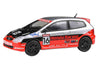 2005 Honda Civic #16 "SEMA RealTime Racing" Silver Metallic and Red with Black Graphics 1/64 Diecast Model Car by Paragon Models