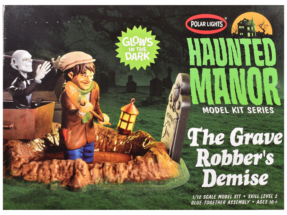 Skill 2 Model Kit Haunted Manor "The Grave Robber's Demise" Diorama Set 1/12 Scale Model by Polar Lights