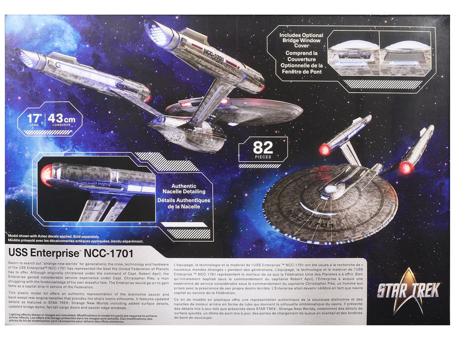 Skill 2 Model Kit USS Enterprise NCC-1701 Spacecraft "Star Trek: Strange New Worlds" (2022-Current) TV Series 1/1000 Scale Model by Polar Lights