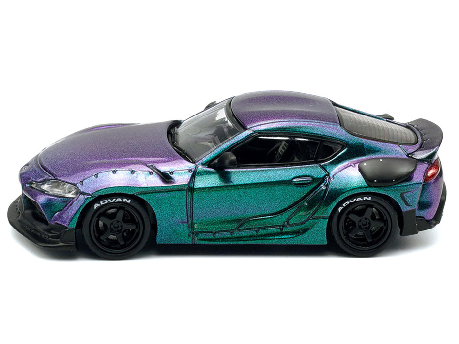 Toyota HKS GR Supra RHD (Right Hand Drive) Magic Purple Metallic 1/64 Diecast Model Car by Pop Race