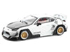 Toyota Pandem GR86 White with Carbon Hood "Enigma Exclusive Edition" 1/64 Diecast Model Car by Pop Race