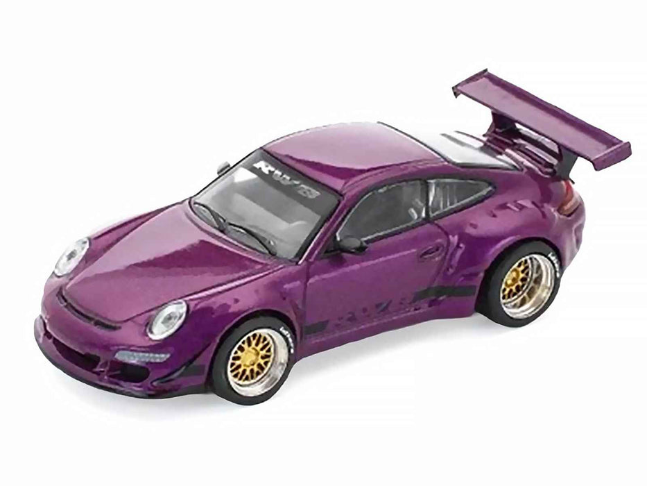RWB 997 Purple Metallic with Black Stripes 1/64 Diecast Model Car by Pop Race