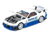Mazda RX7 RE-Amemiya RHD (Right Hand Drive) #62 White and Blue with Graphics "Enigma Exclusive Edition" 1/64 Diecast Model Car by Pop Race