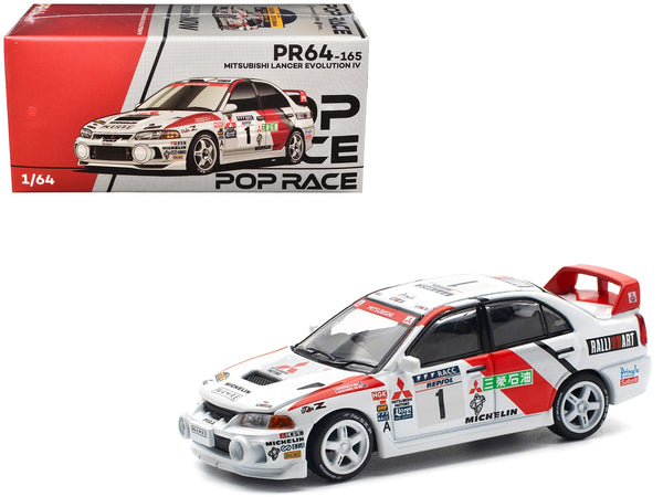 Mitsubishi Lancer Evolution IV RHD (Right Hand Drive) #1 Tommi Makinen - Seppo Harjanne Winner "Rally de Catalunya" (1997) 1/64 Diecast Model Car by Pop Race