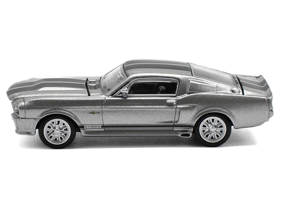 Shelby Mustang GT500 Gray Metallic with Black Stripes 1/64 Diecast Model Car by Pop Race
