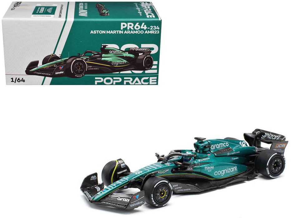 Aston Martin AMR23 #18 Lance Stroll "Formula One F1 World Championship" (2023) 1/64 Diecast Model Car by Pop Race