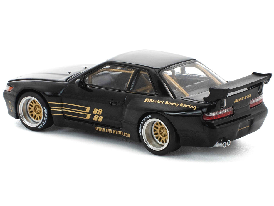 Pandem S13 RHD (Right Hand Drive) Black with Gold Accents 1/64 Diecast Model Car by Pop Race