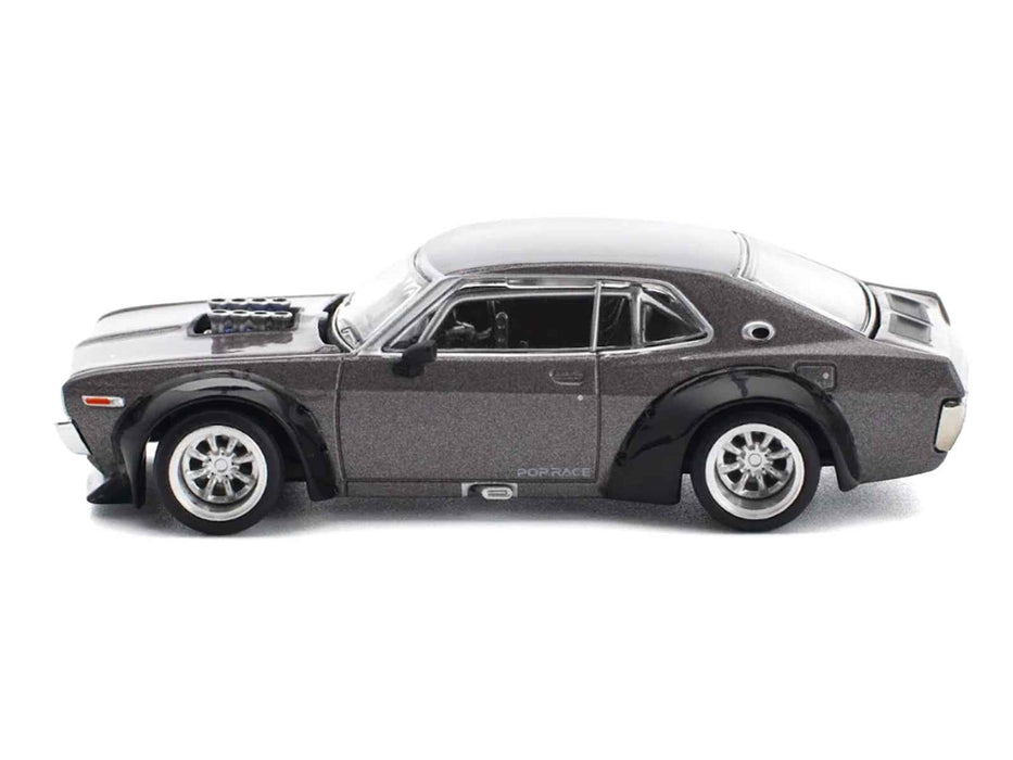 Datsun Laurel C130 RHD (Right Hand Drive) Gray Metallic 1/64 Diecast Model Car by Pop Race