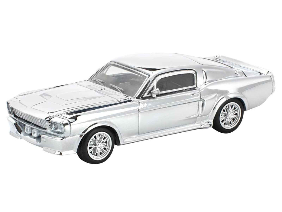 Shelby Mustang GT500 Silver Chrome 1/64 Diecast Model Car by Pop Race