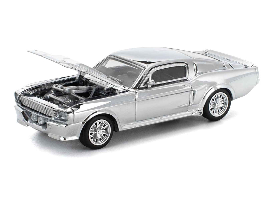 Shelby Mustang GT500 Silver Chrome 1/64 Diecast Model Car by Pop Race