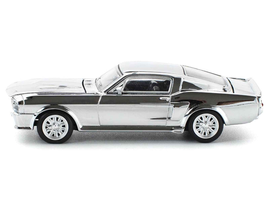 Shelby Mustang GT500 Silver Chrome 1/64 Diecast Model Car by Pop Race