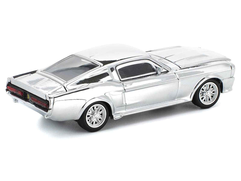 Shelby Mustang GT500 Silver Chrome 1/64 Diecast Model Car by Pop Race