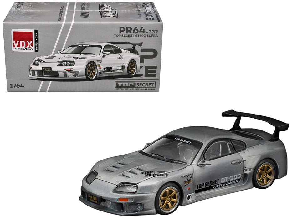 Toyota Supra "Top Secret" GT300 RHD (Right Hand Drive) Raw Metal "Vintage Diecast Expo Hong Kong 2025" 1/64 Diecast Model Car by Pop Race