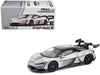 Yangwang U9 Silver Metallic with Black Top and Stripes 1/64 Diecast Model Car by Pop Race