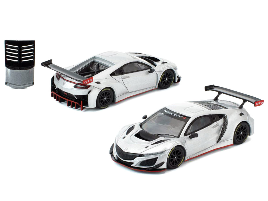 Honda NSX GT3 EVO22 Silver Metallic "Brazilian Event Exclusive" 1/64 Diecast Model Car by Pop Race