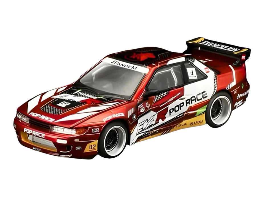 Pandem S13 RHD (Right Hand Drive) "EVA RT Production Model-02" Red Metallic with Graphics 1/64 Diecast Model Car by Pop Race