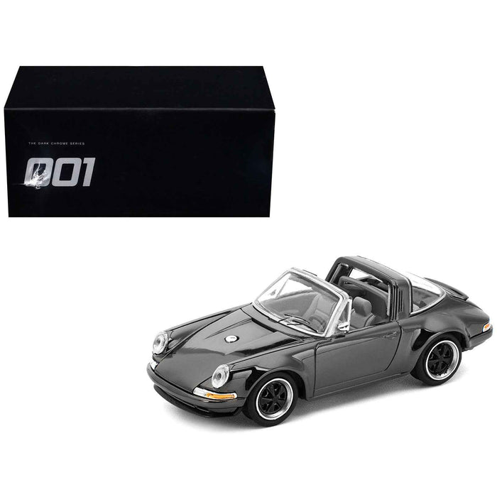 Singer Targa Dark Chrome "The Dark Chrome Series" 1/64 Diecast Model Car by Pop Race