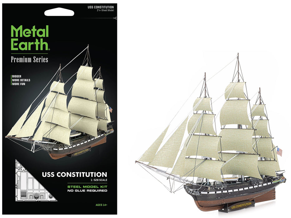 Model Kit USS Constitution Warship (Challenging Difficulty) Steel Model by Metal Earth