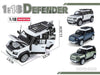 Land Rover Defender 110 Green Metallic with White Top and Roof Rack 1/18 Diecast Model Car by Heimanba
