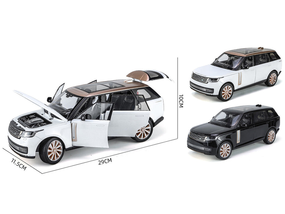 2022 Land Rover Range Rover SV White Metallic with Rose Gold Top and Moonroof 1/18 Diecast Model Car by Heimanba