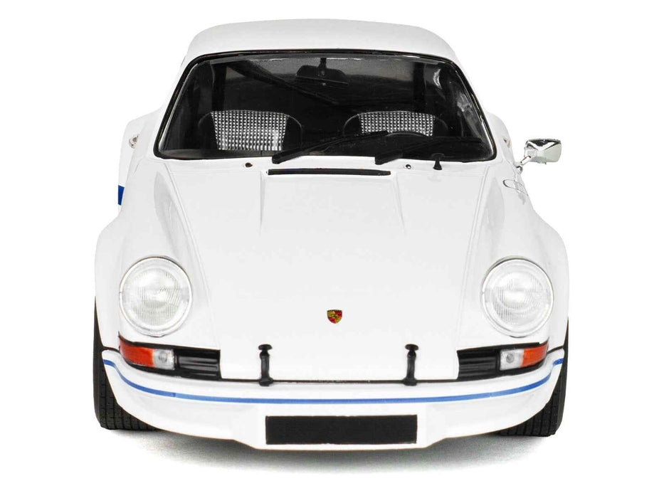 1973 Porsche 911 RSR Carrera White with Blue Stripes 1/18 Diecast Model Car by Solido