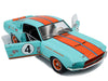 1967 Shelby GT500 #4 "Gulf Racing Tribute" Light Blue with Orange Stripes 1/18 Diecast Model Car by Solido