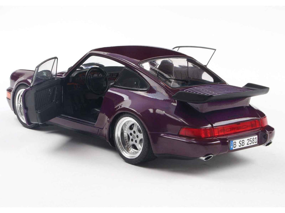 1990 Porsche 911 (964) Turbo Violet Blue Metallic 1/18 Diecast Model Car by Solido