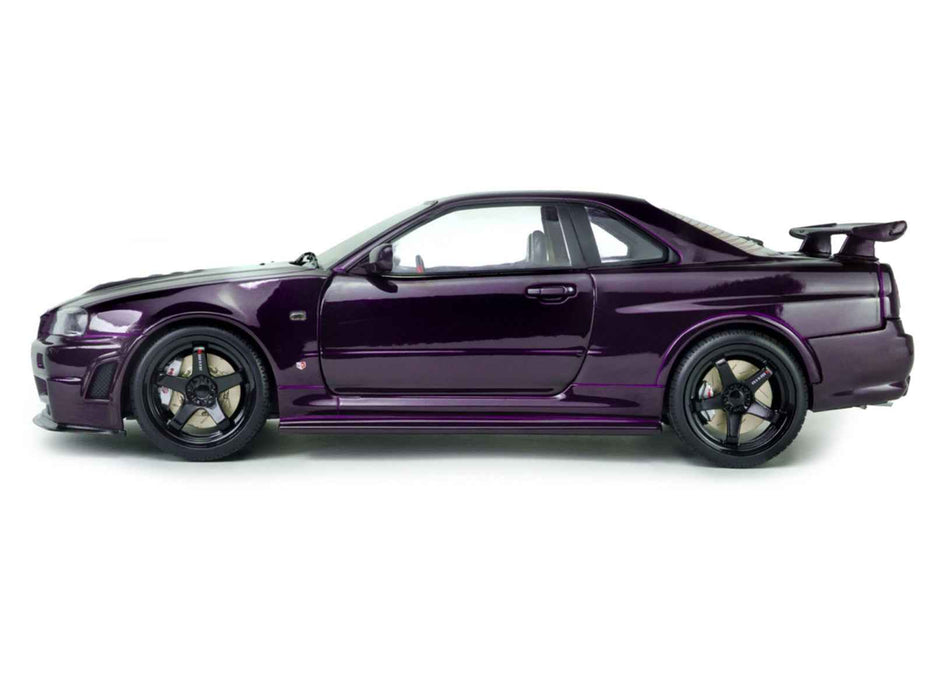1999 Nissan Skyline GT-R (R34) Z-Tune RHD (Right Hand Drive) Midnight Purple Metallic 1/18 Diecast Model Car by Solido