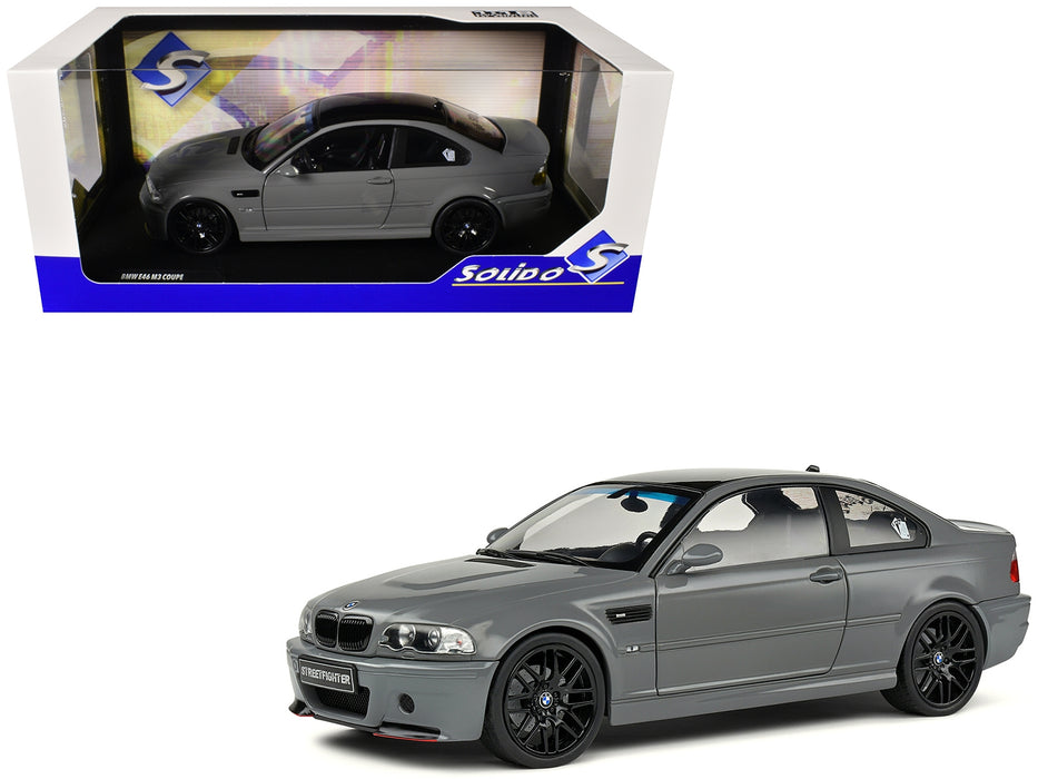 2000 BMW E46 M3 "Streetfighter" Nardo Gray with Black Top 1/18 Diecast Model Car by Solido