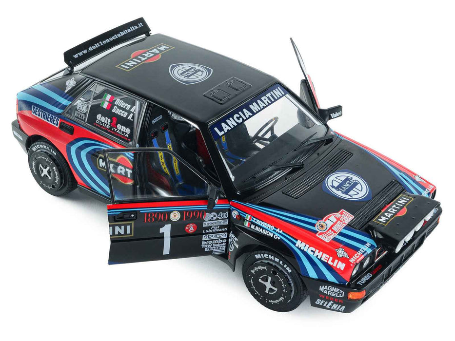 Lancia Delta HF Integrale #1 A. Sacco - A. Ollero "Miki Biasion Martini Racing Rallye Monte Carlo 1990 Tribute" FIA Historic Rally (2026) "Competition" Series 1/18 Diecast Model Car by Solido