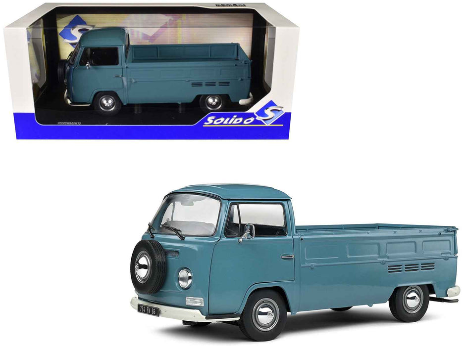 1968 Volkswagen T2 Pickup Truck Petrol Blue 1/18 Diecast Model Car by Solido