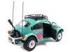 1976 Volkswagen Beetle Baja Miami Green with Pink Graphics 1/18 Diecast Model Car by Solido