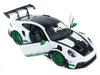 2024 Porsche 911 GT3 RS "Tribute to Carrera RS Package" White with Carbon Hood Stripes and Top and Green Side Stripes and Wheels 1/18 Diecast Model Car by Solido