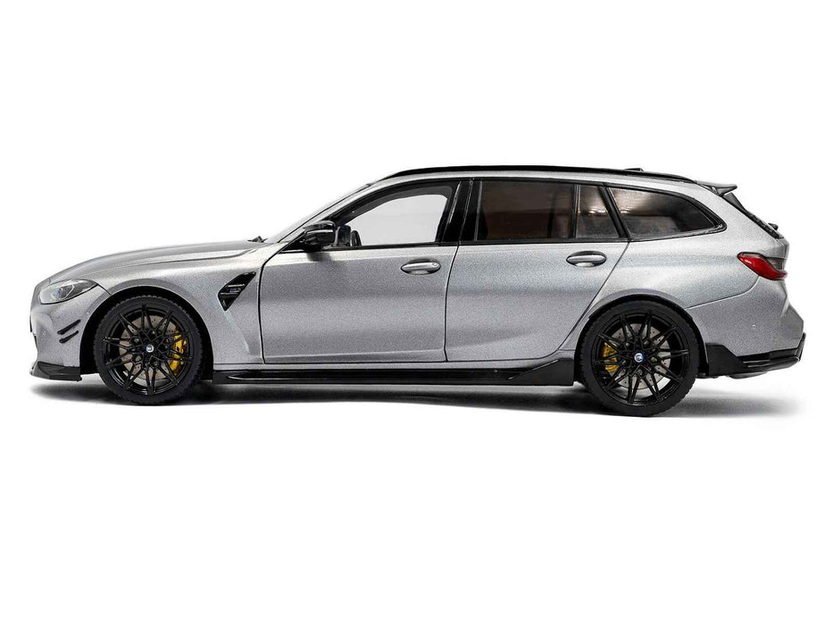 2024 BMW M3 Competition M xDrive Touring Frozen Pure Gray Metallic with Black Top 1/18 Diecast Model Car by Solido