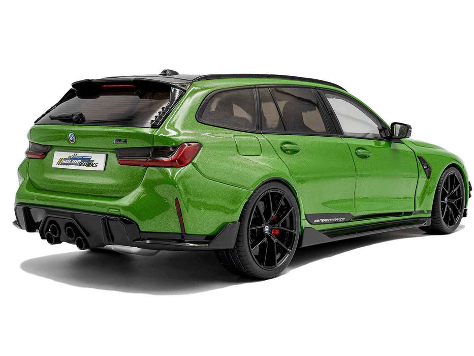 2024 BMW M3 Competition M xDrive Touring Green Metallic with Black Top 1/18 Diecast Model Car by Solido