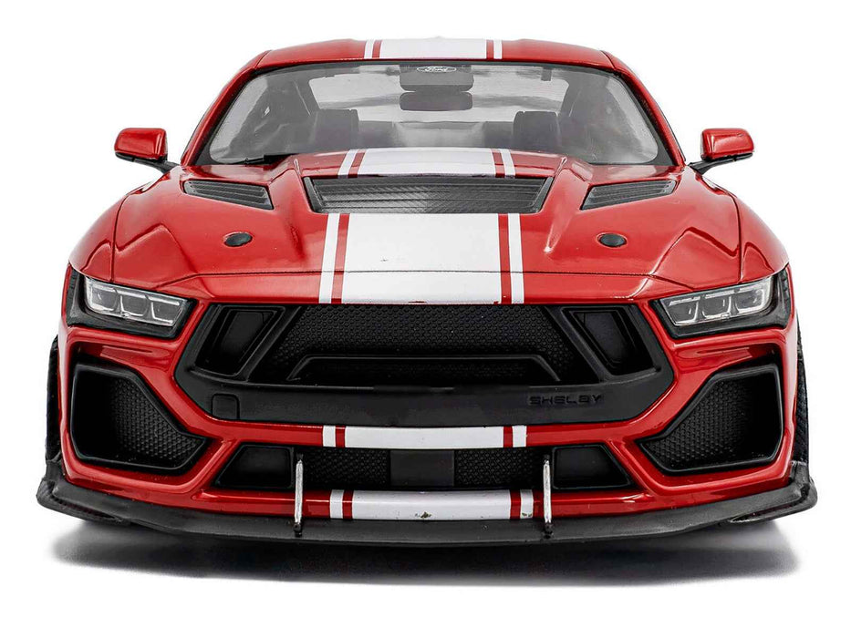 2024 Ford Shelby Mustang Super Snake Race Red with White Stripes 1/18 Diecast Model Car by Solido